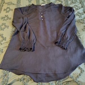 Maurices Black Blouse with Button Accents